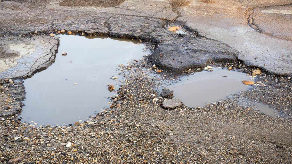 pothole on street